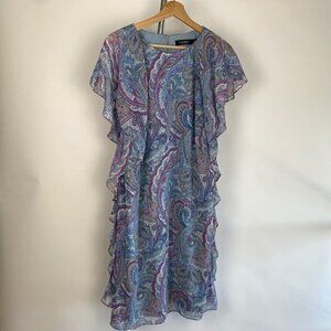 LAUREN Ralph Lauren Black Label Paisley Ruffle mini dress